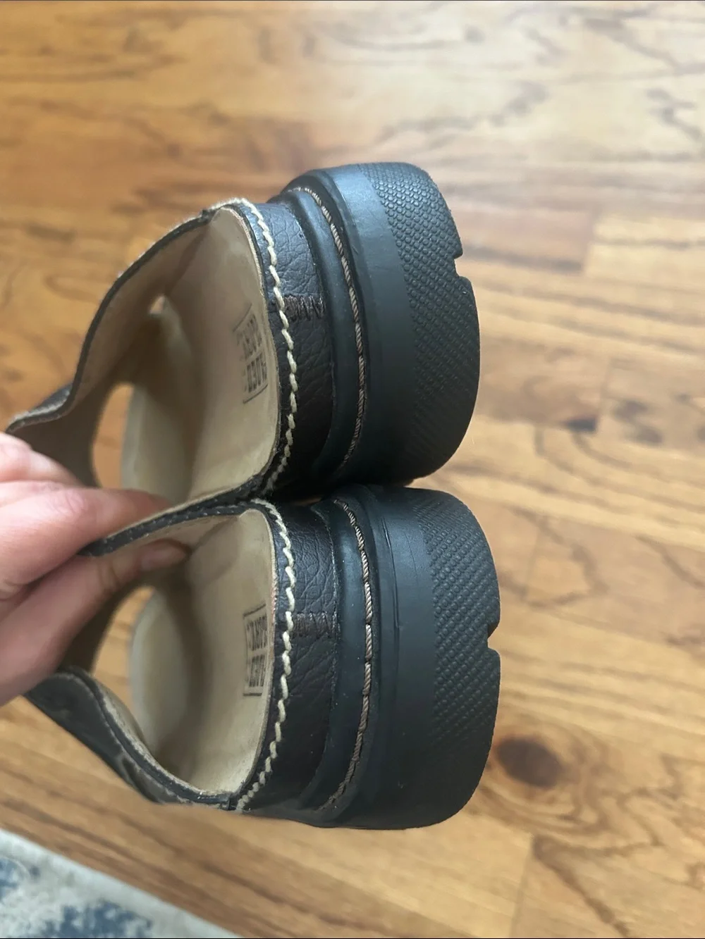 VTG Y2K Faded Glory Butterfly Chunky Platform 90s Grunge Slide Brown Size 10.5